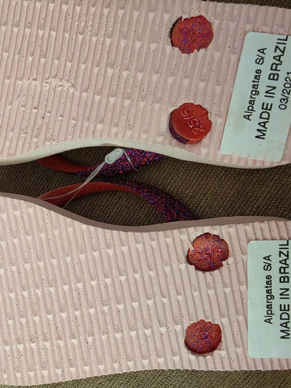 Havaianas Striped Flip Flops in Pink, Purple & Orange